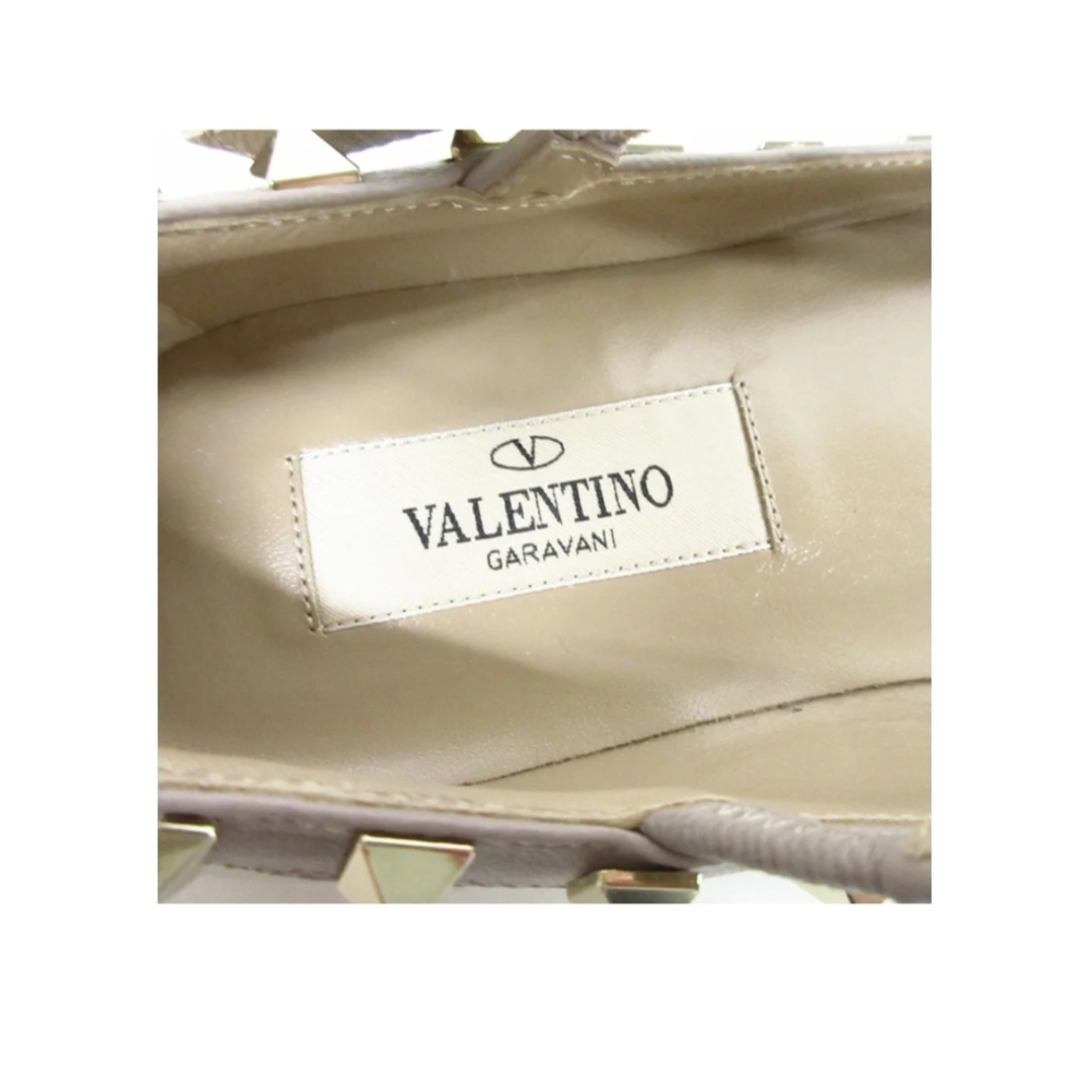 Valentino Garavani  Beige Studded Flats - Picture 4 of 8